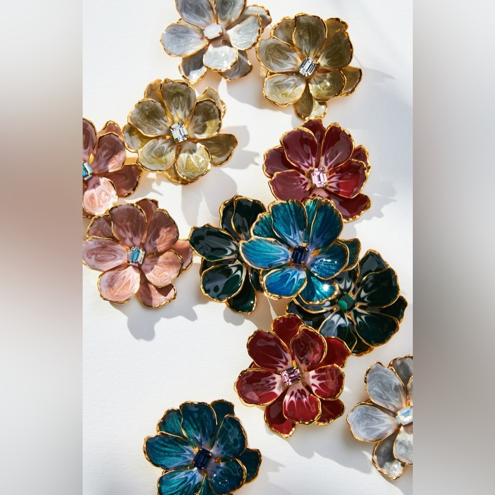 NWT The Pink Reef Hand-Painted Earrings - Picture 3 of 3